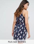 Nvme Plus Dress With Open Back - Navy