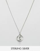Fashionology Sterling Silver L Alphabet Necklace - Silver