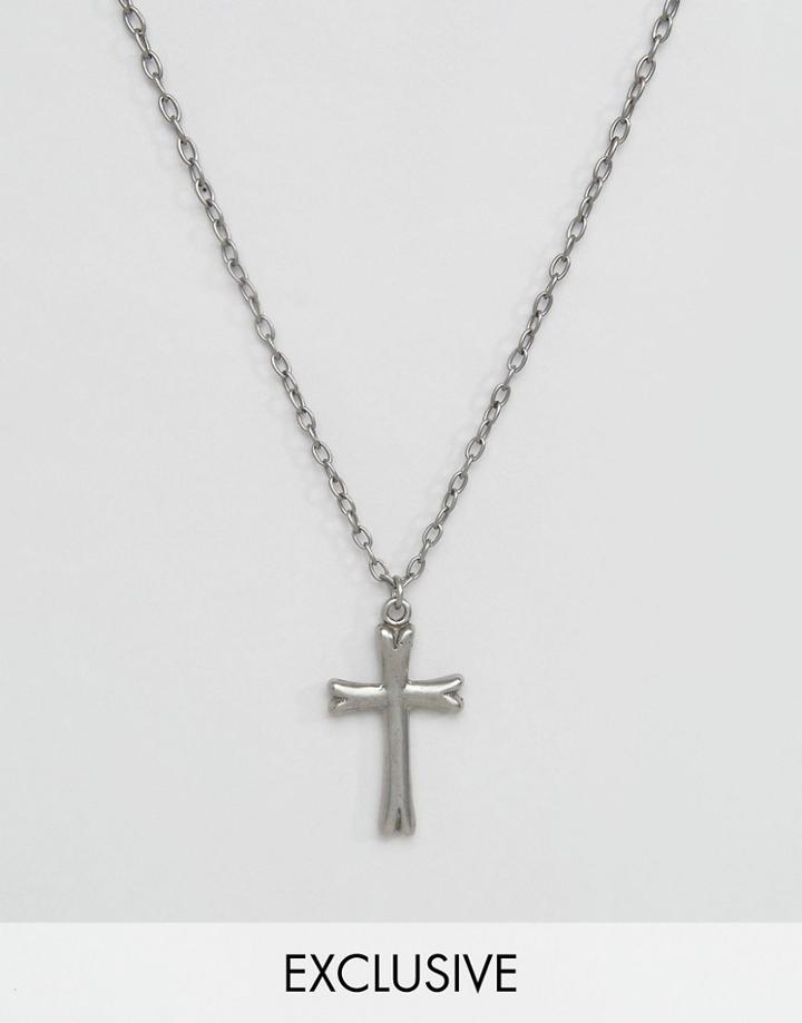 Seven London Cross Pendant Necklace In Silver - Silver