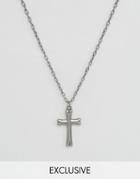 Seven London Cross Pendant Necklace In Silver - Silver