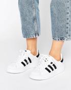 Adidas Originals Bold Double Sole White And Black Superstar Sneakers - White