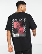 Mauvais Black Relaxed Fit Renaissance Back Print T-shirt In Black