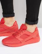 Asos Sneakers In Red Mesh With Rubber Panels - Red