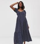 Wild Honey Maternity Maxi Dress With Full Skirt In Polka Dot - Multi
