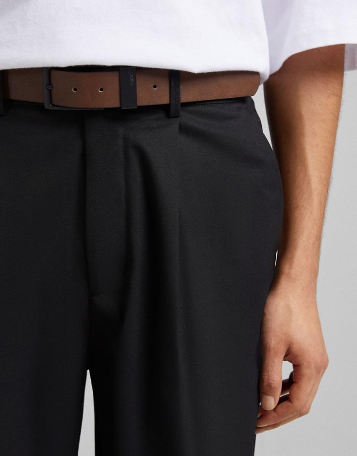 Bershka Belt In Mid Brown