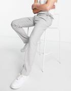 Asos Design Smart Slim Wool Mix Twill Pants With Side Tie Belt In Gray