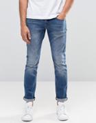 Esprit Skinny Fit Jeans In Vintage Wash - Blue