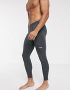 Asos 4505 Running Tights With Zips And Reflective Detail-gray