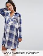 Asos Maternity Check Sleep Shirt - Multi