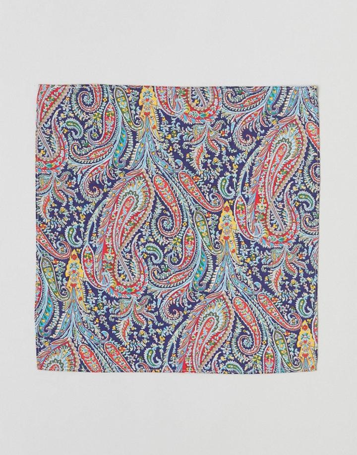 Gianni Feraud Liberty Print Felix And Isabelle Pocket Square - Navy