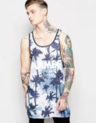 Siksilk X Mambo Tropical Burn Out Elongated Tank - Blue