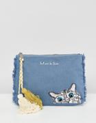 Paul & Joe Sister Denim Cat Clutch Bag - Blue