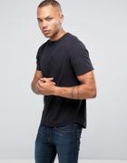 Another Influence Curved Hem T-shirt - Black