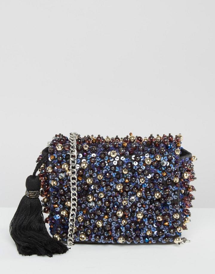 Asos Beaded Tassel Cross Body Bag - Multi