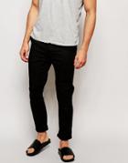 Asos Skinny Chinos In Ankle Grazer - Black