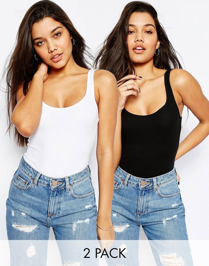 Asos Tank Body In Rib 2 Pack Save 15%