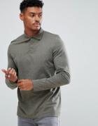 Asos Benham Long Sleeve Jersey Polo - Green