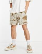 Champion Watercolor Twill Logo Shorts In Beige-neutral