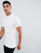 Asos Design Muscle Fit T-shirt With Turtleneck In White - White