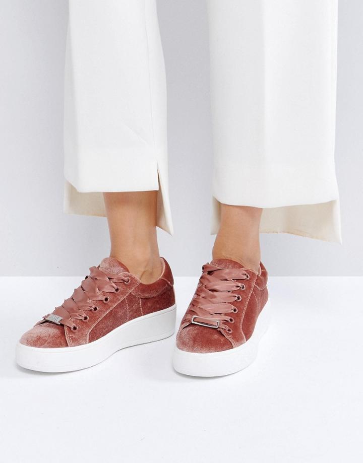 Steve Madden Bertie Blush Velvet Sneakers - Pink