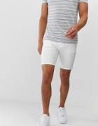 Asos Design Spray On Denim Shorts In Power Stretch White