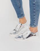 Miista Adalynn Silver Metallic Sneakers - Silver