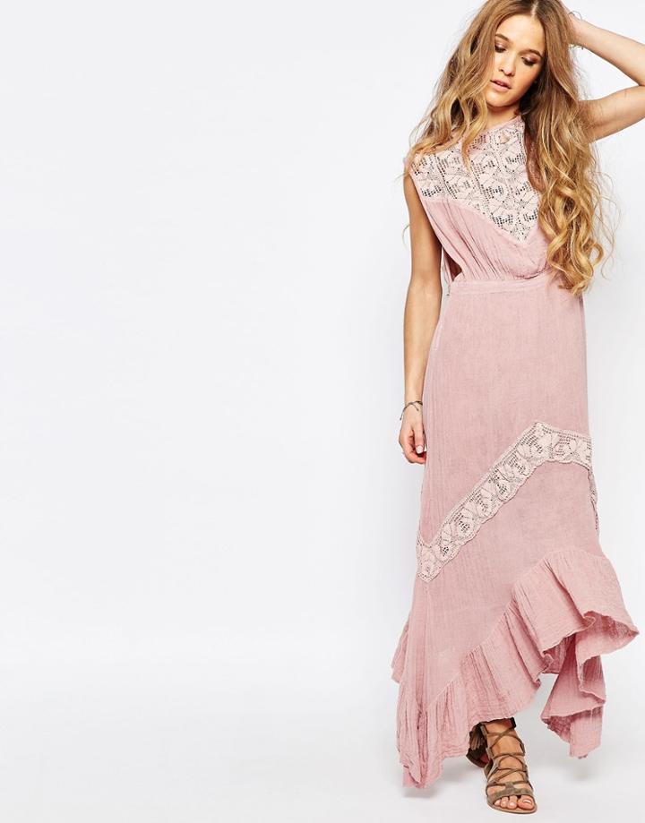 Jen's Pirate Booty Rising Sun Dress With Lace Yoke - Amethyst