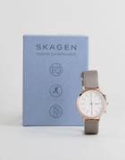 Skagen Connected Skt1411 Hald Mesh Hybrid Smart Watch In Rose Gold 34mm - Gold