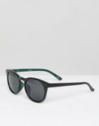 Asos Round Sunglasses In Black With Green Internal - Black