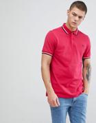 Fred Perry Twin Tipped Polo Shirt In Red - Red