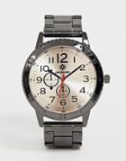 Akademiks Mens Bracelet Watch With White Dial - Black