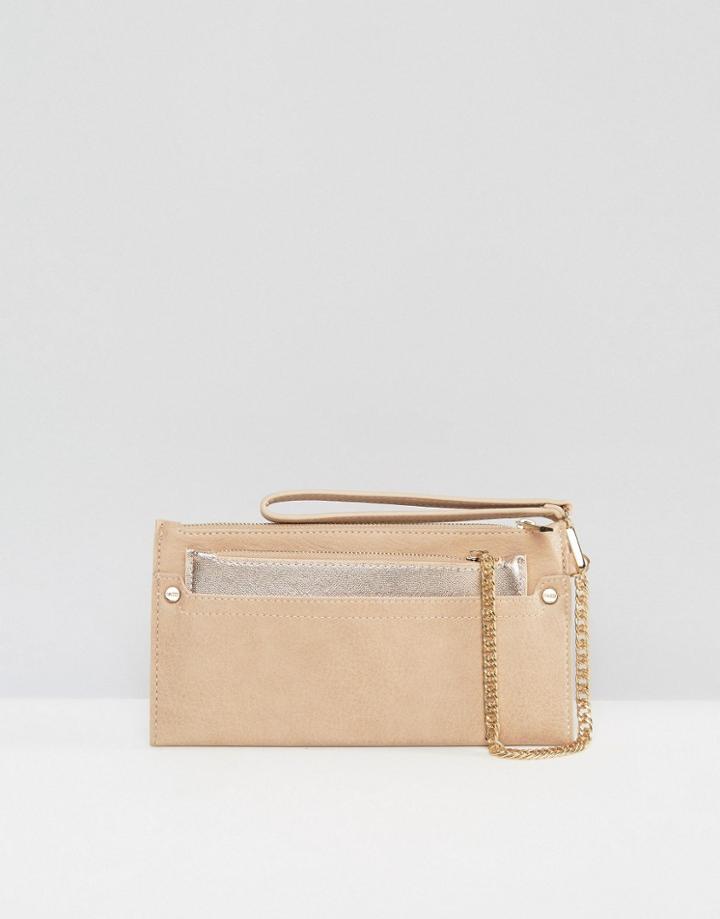 Oasis 2 Tone Purse With Detachable Pocket - Beige