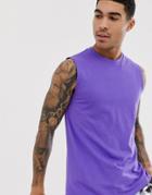 Asos Design Organic Tank Tank In Purple - Purple