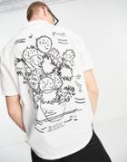 Asos Design Van Gogh Relaxed Revere Shirt With Artist Sketch Print-white