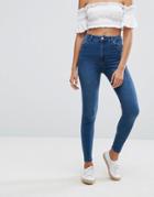 Bershka Skinny High Waist Jean - Navy