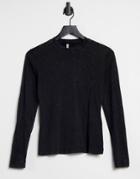 Only Top With High Neck And Long Sleeves In Black
