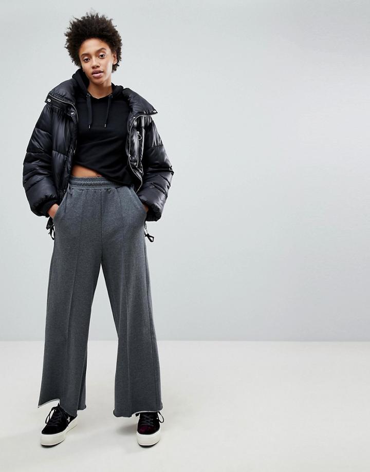 Stradivarius Wide Leg Track Pant - Gray