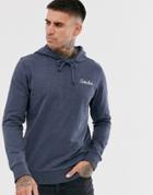 Jack & Jones Originals Small Logo Over Head Hooded Sweat In Navy - Navy