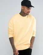 Asos Oversized Sweatshirt In Yellow - Yellow