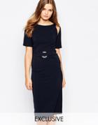 Twin Sister A Line Midi Dress - Navy