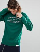 Diamond Supply Sweatshirt With Time Piece Print - Green