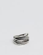 Asos Ring In Silver With Wrap Over Design - Silver