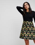 Traffic People 2-in-1 Dress With Jacquard Skirt - Multi