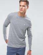 Abercrombie & Fitch Long Sleeve Top Slim Fit Icon Crew Neck In Gray - Gray