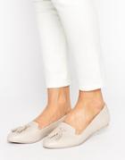 Aldo Auchi Nude Tassel Flat Shoes - Beige