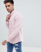 Just Junkies Washed Button Down Cotton Long Sleeve Shirt - Pink