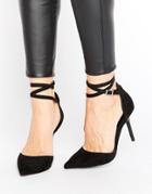 Shoelab Tie Ankle Court Shoe - Black
