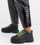 Truffle Collection Wide Fit Chunky Sneakers In Black