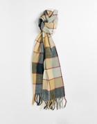 Boardmans Check Fringe Scarf In Berry-red