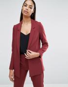 Asos Slim Tailored Jacket In Crepe - Red